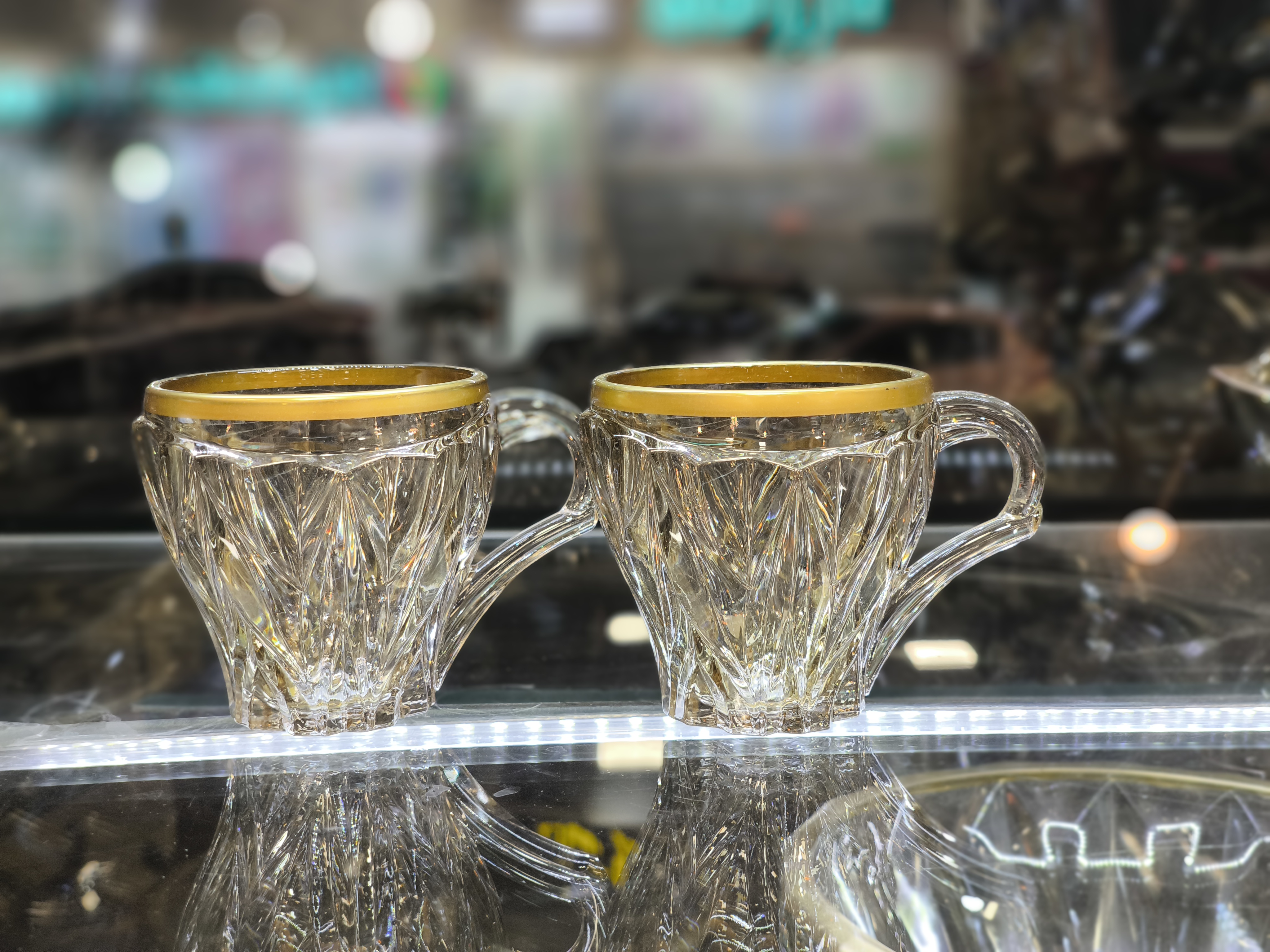 استکان فنجان کایا شامپاینی لب طلا