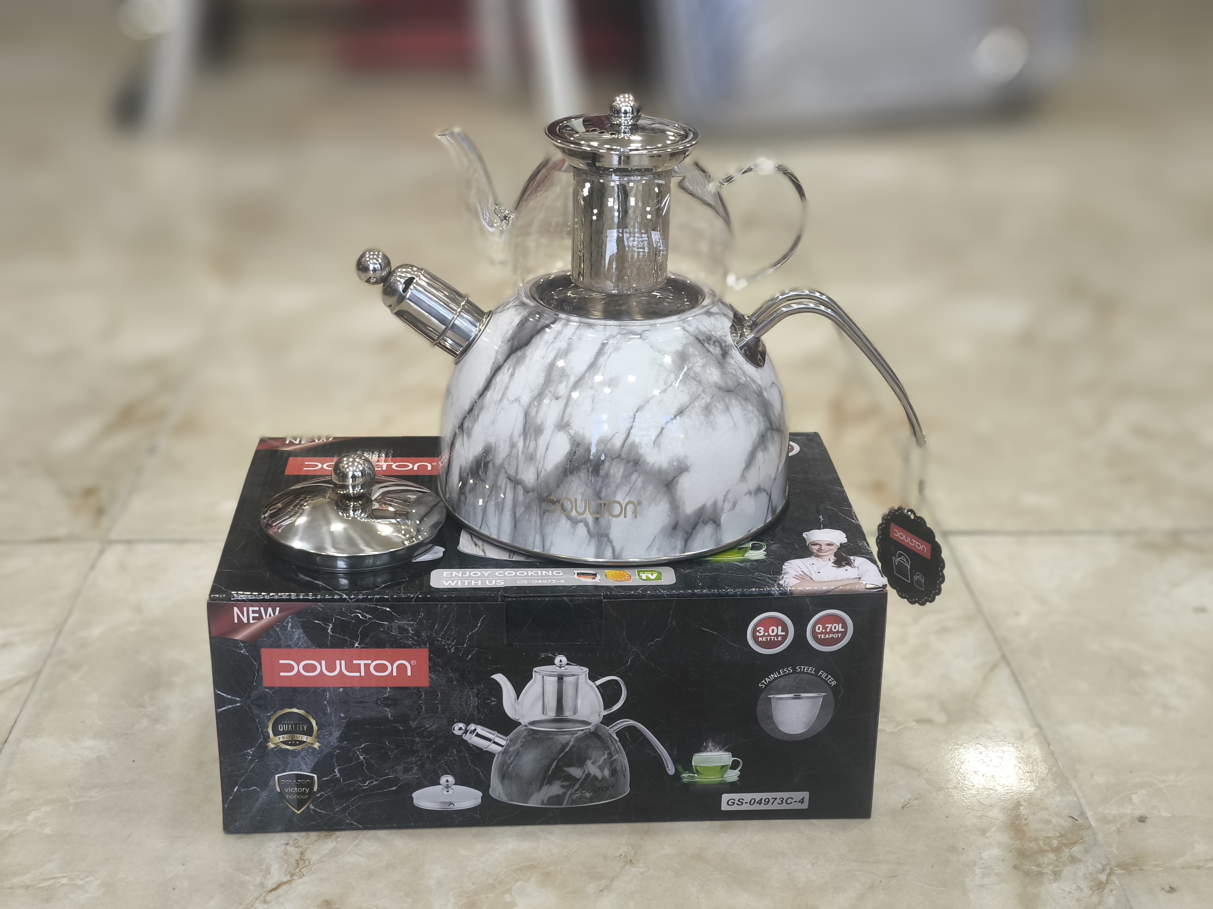 ست کتری و قوری دالتون طرح ماربل سنگی