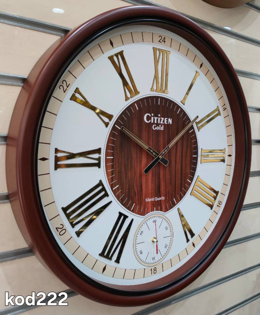 ساعت دیواری دو موتوره سیتی زن گلد