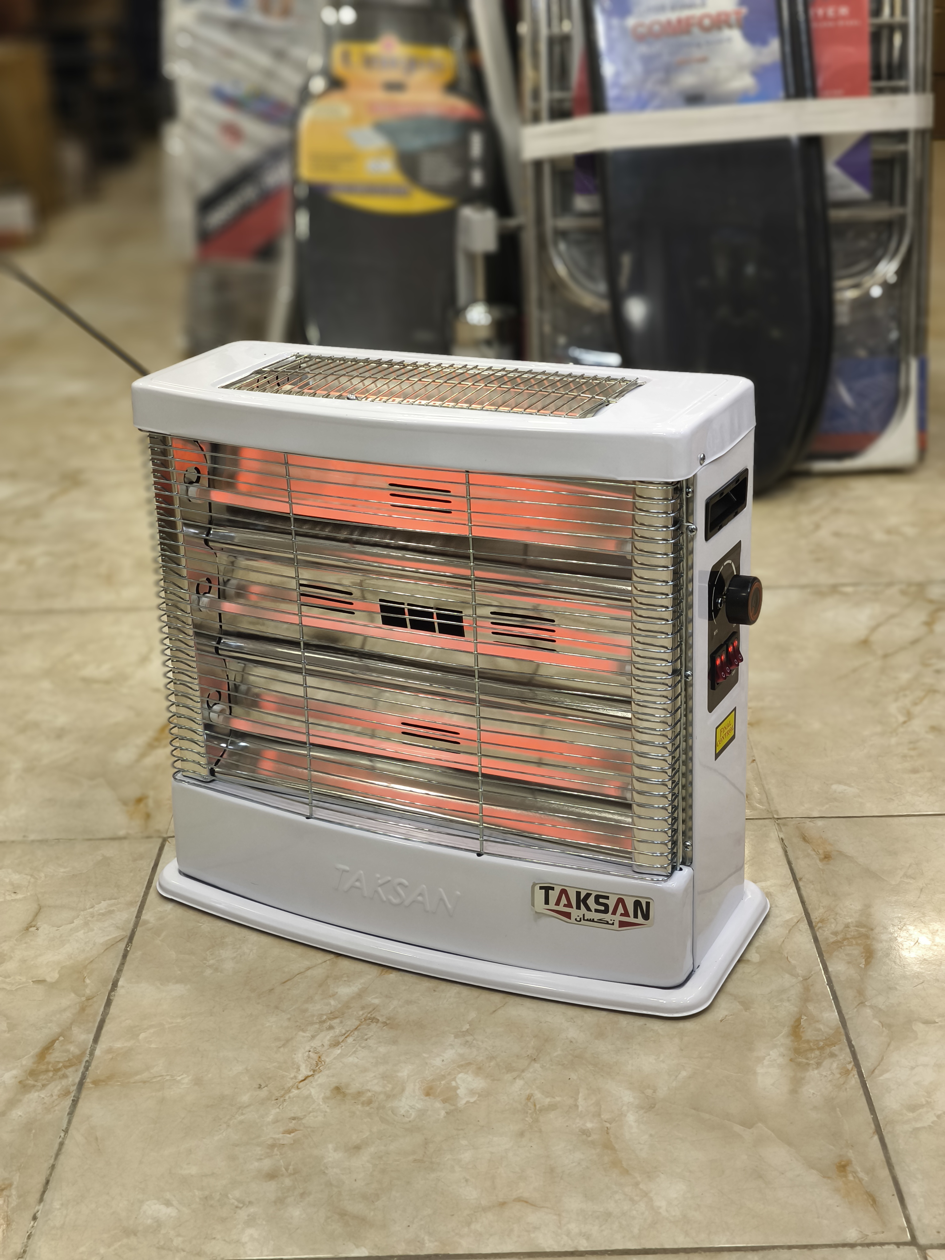 بخاری برقی مدل دوبعدی ۵ شعله ترموستات دار و فن دار تکسان