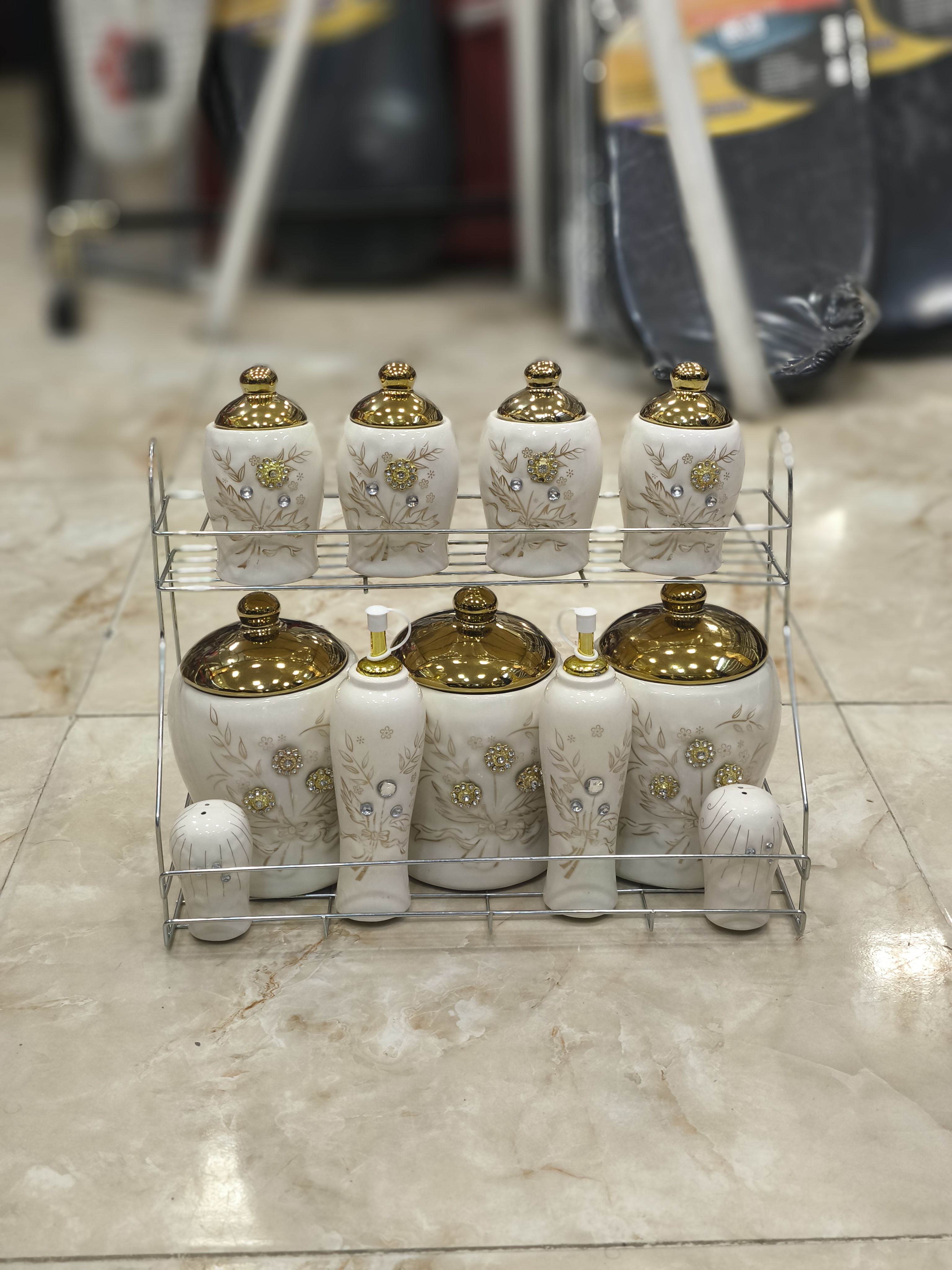 پاسماوری ( پا سماوری جا ادویه ۱۲ پارچه نگین دار )