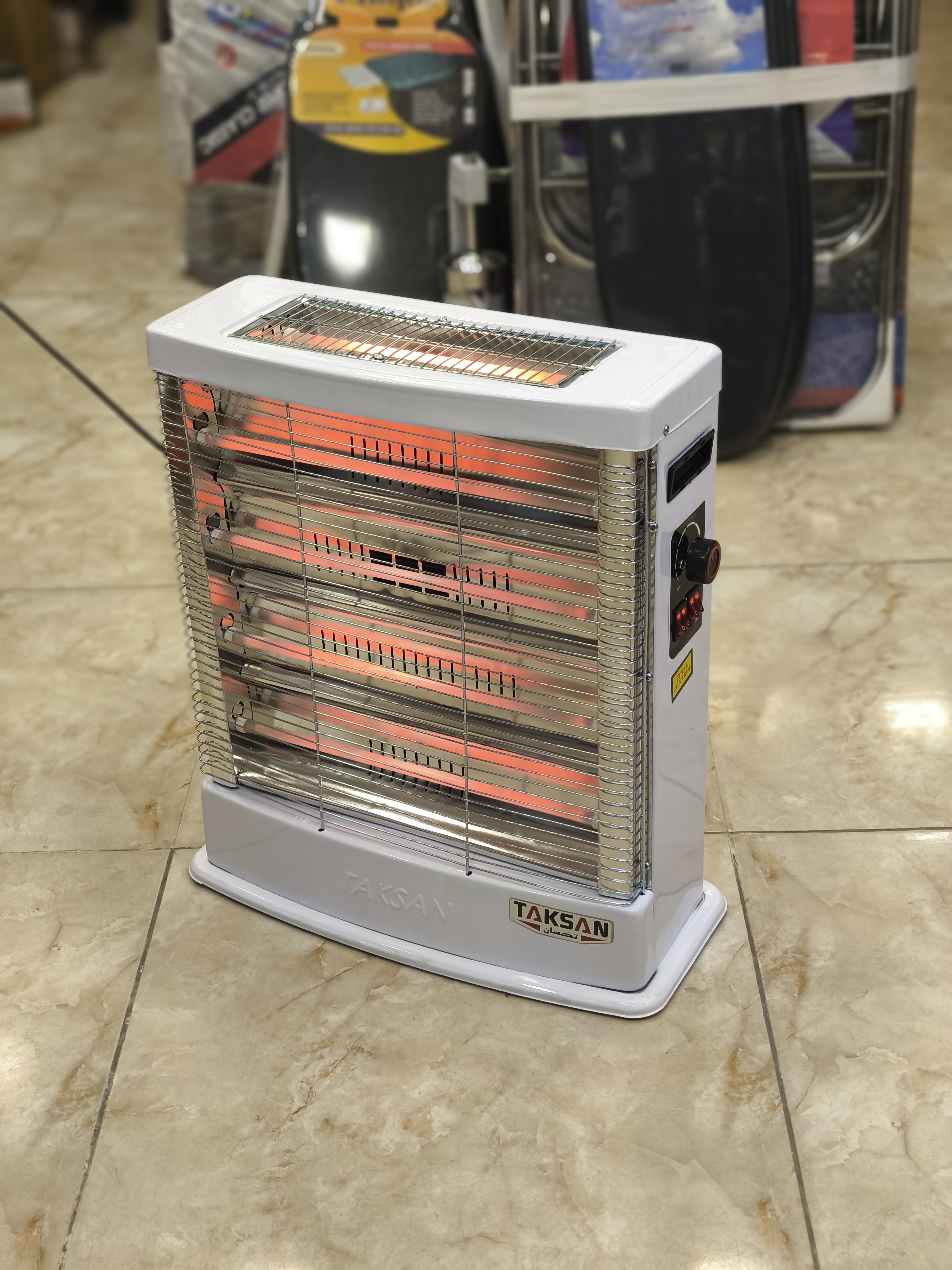 بخاری برقی مدل دوبعدی ۶ شعله ترموستات دار و فن دار تکسان